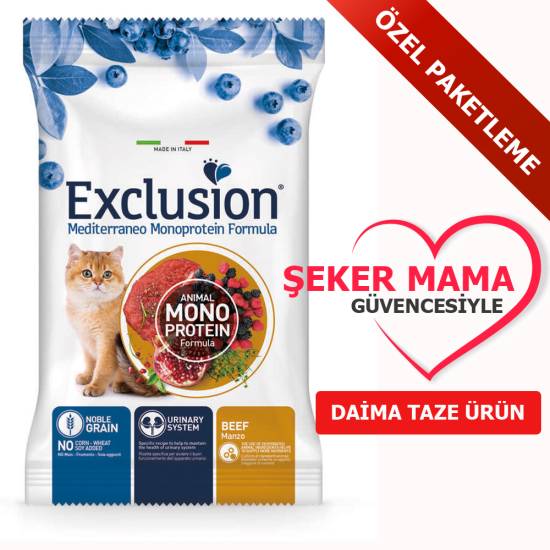 Exclusion Düşük Tahıllı Biftekli Narlı KISIR Kedi Maması KG SEÇENEKLİ - 0