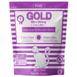 Freshy Gold Ultra Strong Aylık Paket Silika Kristal Kedi Kumu 3800 ML