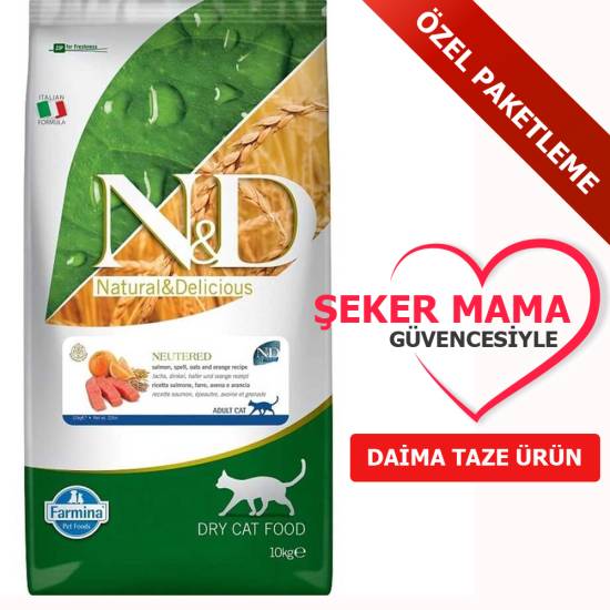 ND Düşük Tahıllı Somonlu ve Portakallı KISIR Kedi Maması Özel Paketleme 1 kg - 0