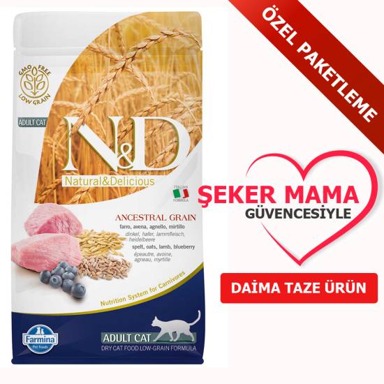 ND Düşük Tahıllı Kuzulu Yaban Mersinli Kedi Maması KG SEÇENEKLİ - 0