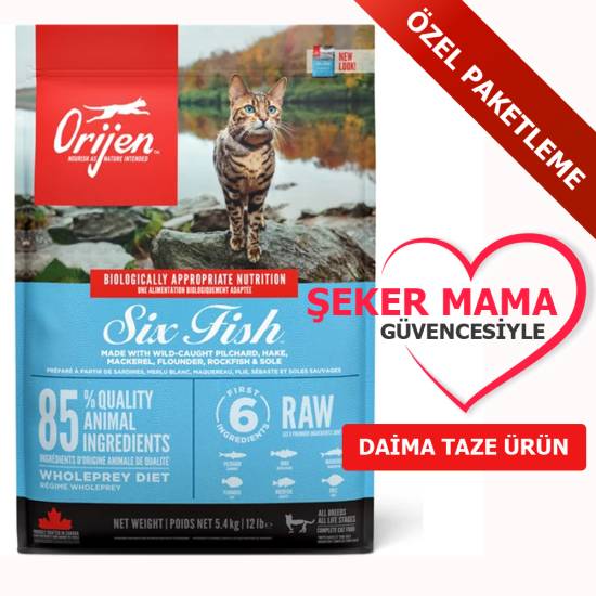 Orijen Six Fish 6 Balıklı Tahılsız Kedi Maması Özel Paketleme 1 kg - 0